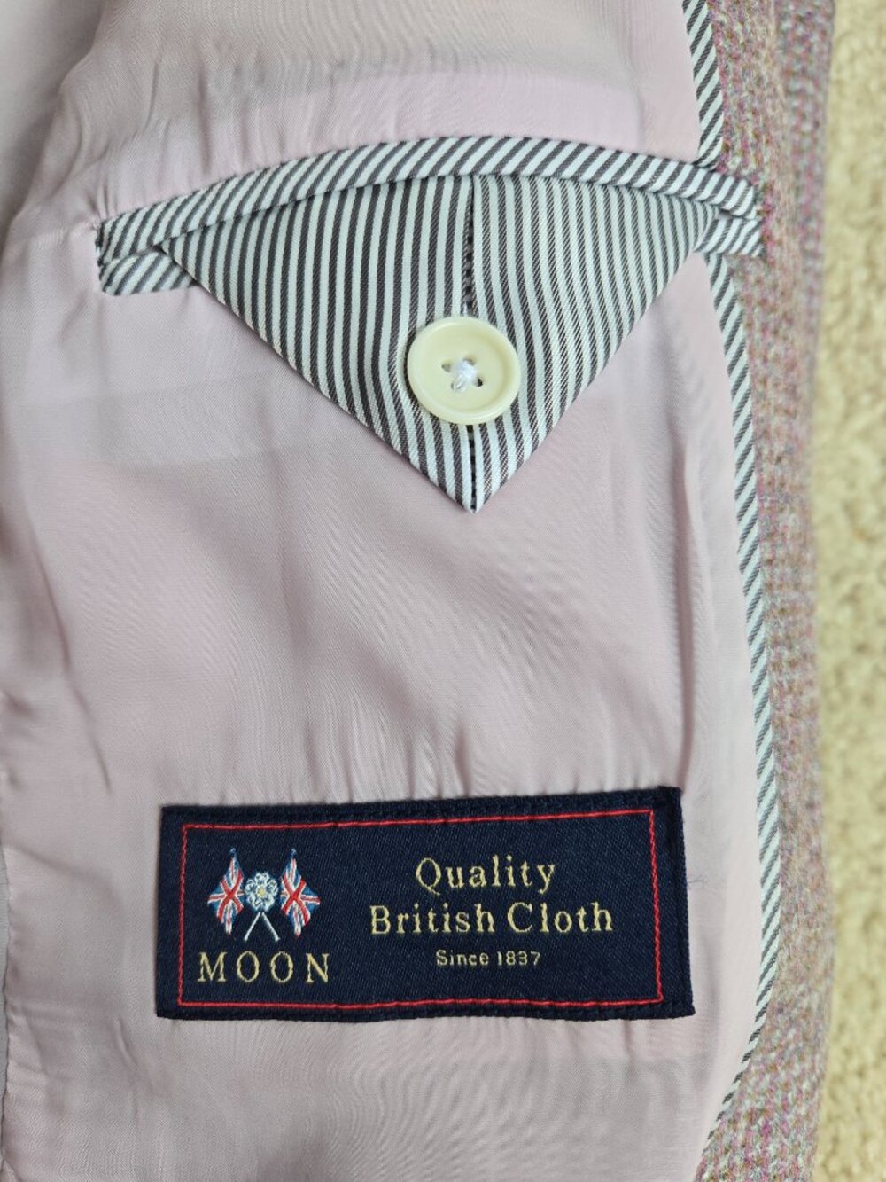 NWT J. Crew 100% Wool Tweed Parke Blazer Lavender and Grey Moon British Cloth - Picture 6 of 11